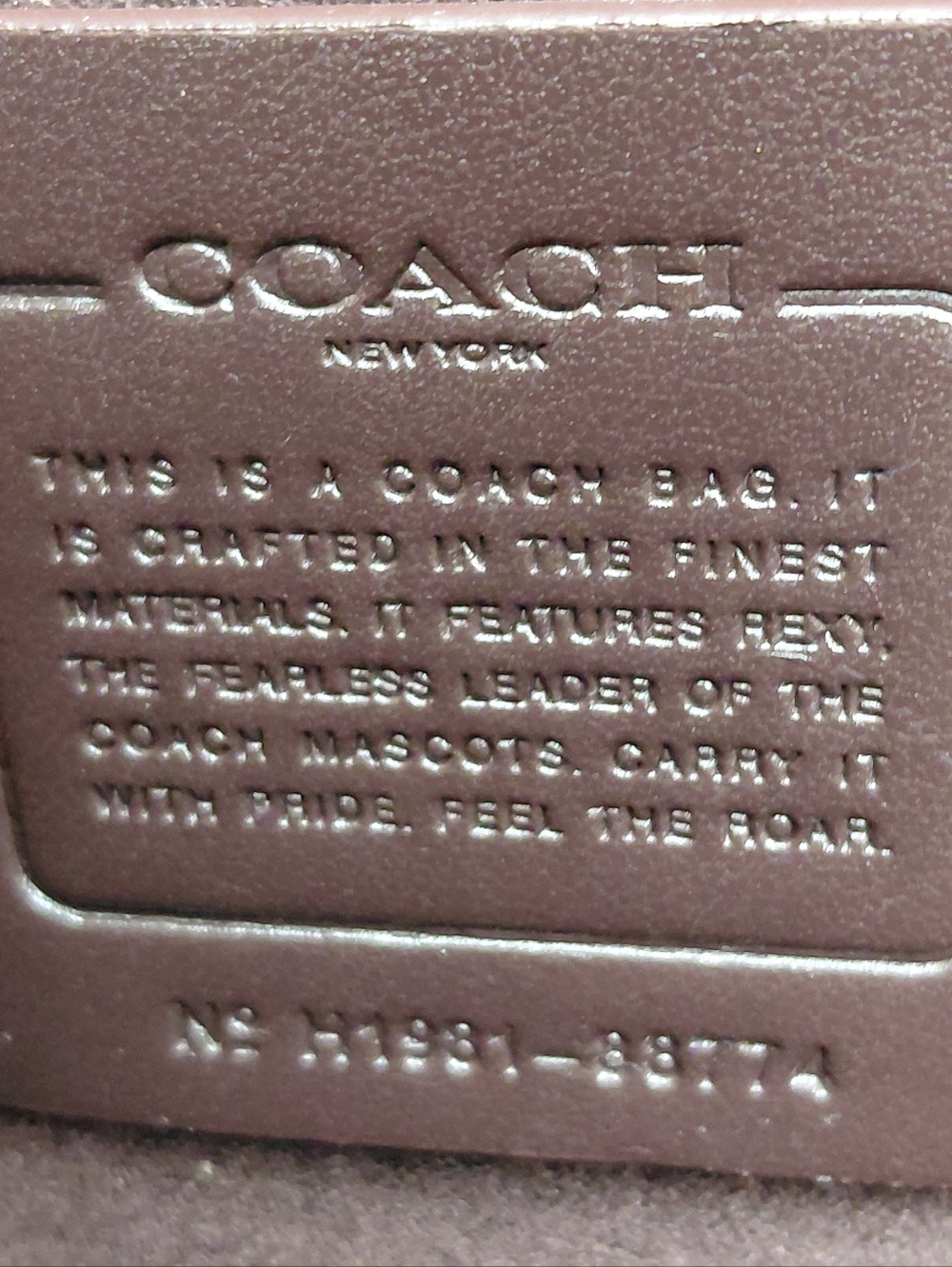 Coach Highline Tote with Rexy and Carriage Style No. 88774 in the Deep Red - Picture 5 of 12